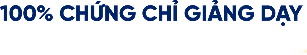 100% chứng chỉ giảng dạy